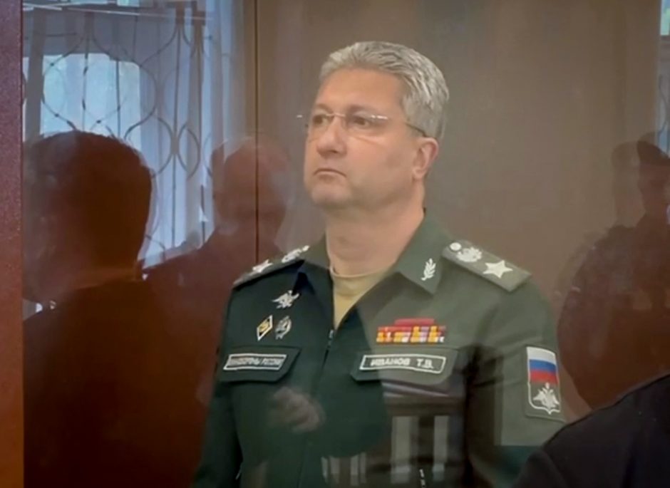 Rusijos gynybos viceministras sulaikytas dėl kaltinimų kyšių ėmimu